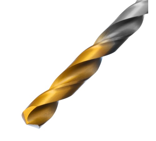 Сверло спиральное по металлу 7,0 х 156 мм, Р6М5, Golden Tip, удлиненное Denzel