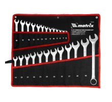 Набор ключей комбинированных, 6-32 мм, 25 шт, CrV, матовый хром Matrix