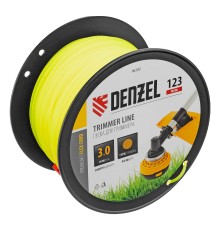 Леска для триммера круглая, 3,0мм х 123м, на DIN катушке FLEX CORD,  Denzel