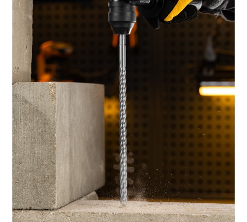 Бур по бетону, цельная крестовая пластина, 12x315 мм, SDS PLUS Denzel