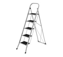 Стремянка стальная, 5 широких ступеней 20х30 см с полимерным покрытием Сибртех
