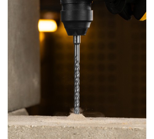 Бур по бетону, цельная крестовая пластина, 8x215 мм, SDS PLUS Denzel