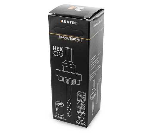 RUNTEC RT-AH7/16U5/8 Адаптер для биметаллических коронок RUNTEC 32-210 мм, HEX 11 мм - UNF 5/8" RUNTEC RT-AH7/16U5/8 Адаптер для биметаллических коронок RUNTEC 32-210 мм, HEX 11 мм - UNF 5/8"
