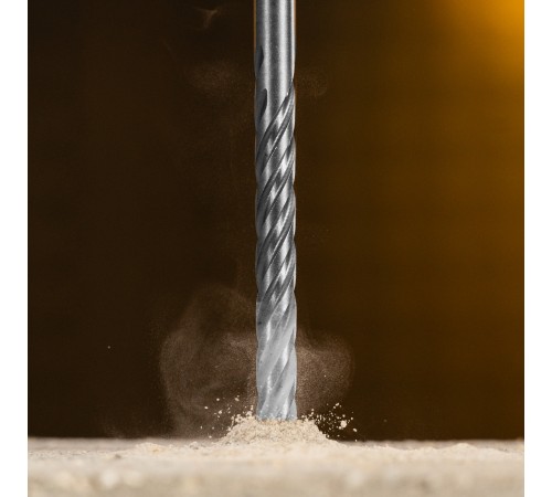 Бур по бетону, цельная крестовая пластина, 10x165 мм, SDS PLUS Denzel