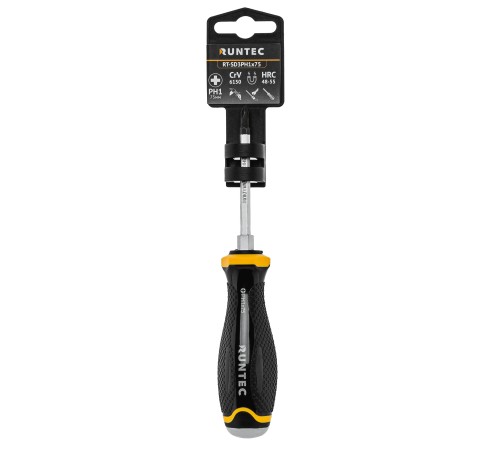 RUNTEC RT-SD3PH1x75 Отвертка RUNTEC PH1 x 75 мм CrV усиленная со сквозным стержнем RUNTEC RT-SD3PH1x75 Отвертка RUNTEC PH1 x 75 мм CrV усиленная со сквозным стержнем