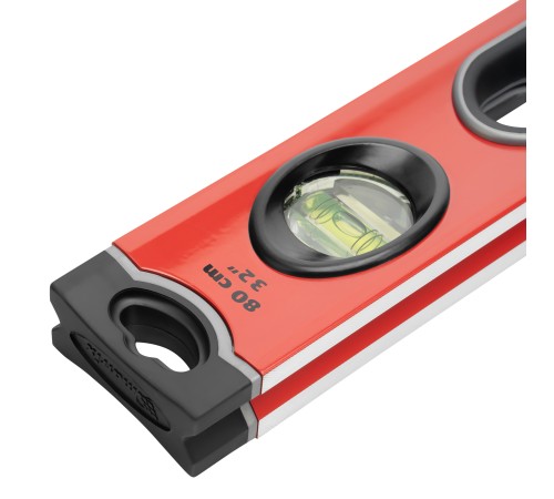 Уровень алюминиевый, 800 мм, 3 глазка, ударопрочные заглушки, двухкомпонентные ручки Matrix ProFI