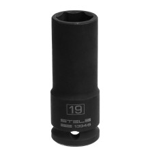 Головка ударная удлиненная шестигранная, 19 мм, 1/2, CrMo Stels