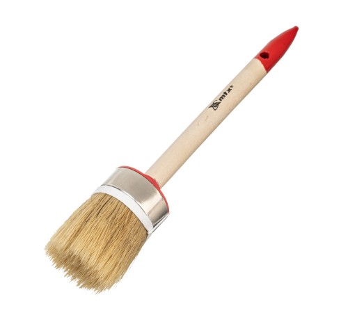 Кисть круглая, Профи №12 (45 мм), натуральная щетина, деревянная ручка MTX