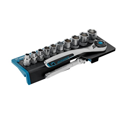 Набор торцевых головок, трещотка 120 зубьев, 12 предметов, 3/8