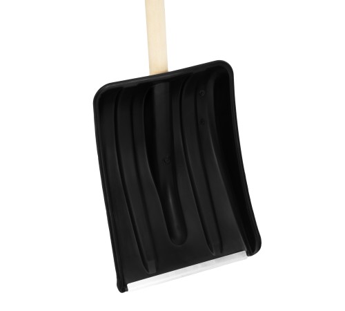 Лопата для уборки снега полипропиленовая, 275х365х870 мм, деревянный черенок, Sparta