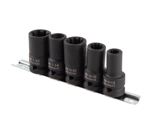 Набор специальных головок 1/2", для монтажа / демонтажа тормозных суппортов, 5 предметов KING TONY 9BC4A05MP