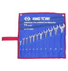 Набор комбинированных ключей, 8-24 мм, чехол из теторона, 11 предметов KING TONY 1211MRN Набор комбинированных ключей, 8-24 мм, чехол из теторона, 11 предметов KING TONY 1211MRN