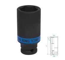 Головка торцевая ударная глубокая шестигранная 1/2", 28 мм KING TONY 443528M Головка торцевая ударная глубокая шестигранная 1/2", 28 мм KING TONY 443528M