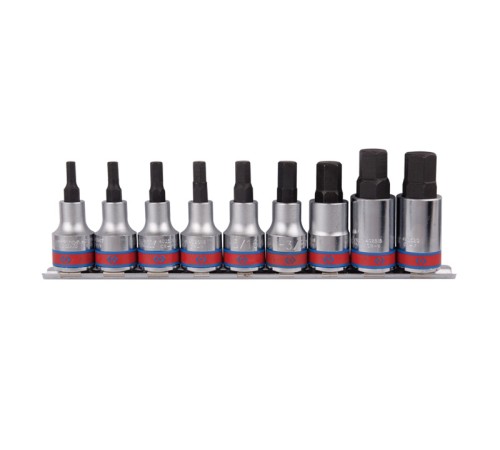 Набор торцевых насадок 1/2", Hex, 3/16"-5/8", 9 предметов KING TONY 4110SR10 Набор торцевых насадок 1/2", Hex, 3/16"-5/8", 9 предметов KING TONY 4110SR10