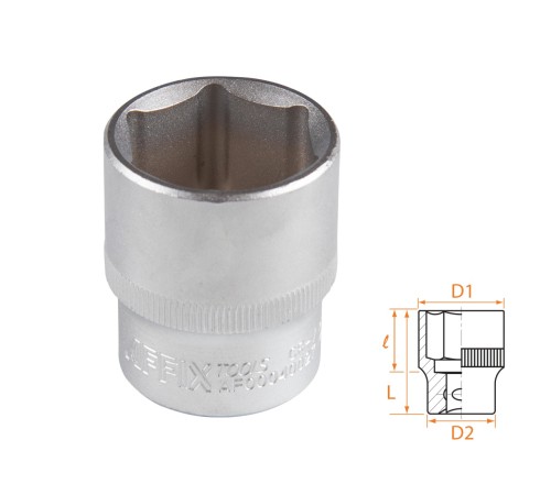 Головка торцевая стандартная шестигранная 1/2", 27 мм AFFIX AF00040027 Головка торцевая стандартная шестигранная 1/2", 27 мм AFFIX AF00040027