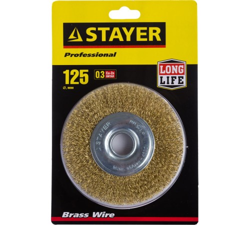 STAYER Ø 125 мм, щетка дисковая для УШМ 35122-125 STAYER Ø 125 мм, щетка дисковая для УШМ 35122-125
