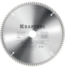 KRAFTOOL Multi Material, 260 х 30 мм, 100Т, пильный диск по алюминию (36953-260-30) KRAFTOOL Multi Material, 260 х 30 мм, 100Т, пильный диск по алюминию (36953-260-30)