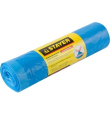 Stayer 120 л, 10 шт, синие, особопрочные, особопрочные с завязками, мусорные мешки (39155-120) Stayer 120 л, 10 шт, синие, особопрочные, особопрочные с завязками, мусорные мешки (39155-120)
