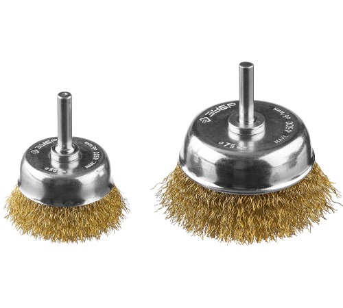 ЗУБР 2 шт, латунированная проволока, набор щеток чашечных для дрели 3531-H2_z02