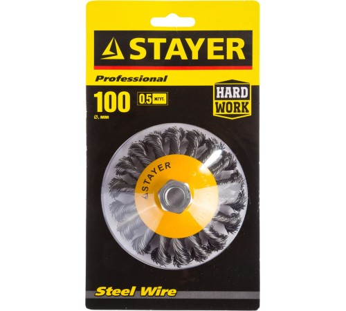STAYER Ø 100 мм, щетка коническая для УШМ 35135-100 Профессионал STAYER Ø 100 мм, щетка коническая для УШМ 35135-100 Профессионал