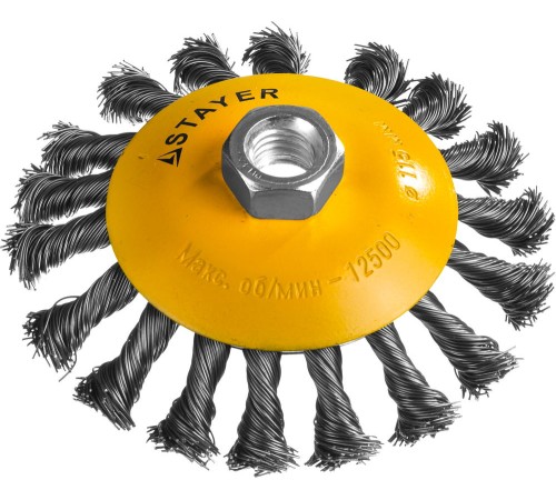 STAYER Ø 115 мм, щетка коническая для УШМ 35135-115 Профессионал STAYER Ø 115 мм, щетка коническая для УШМ 35135-115 Профессионал
