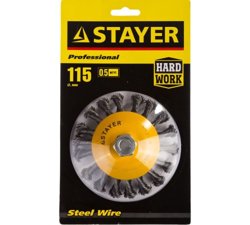 STAYER Ø 115 мм, щетка коническая для УШМ 35135-115 Профессионал STAYER Ø 115 мм, щетка коническая для УШМ 35135-115 Профессионал