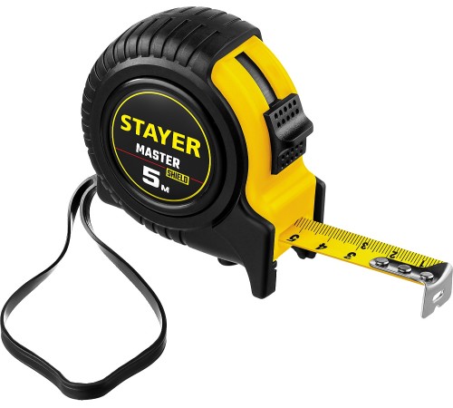 STAYER 5 м х 19 мм, ударостойкий, обрезиненный корпус, рулетка 34025-05_z01 STAYER 5 м х 19 мм, ударостойкий, обрезиненный корпус, рулетка 34025-05_z01