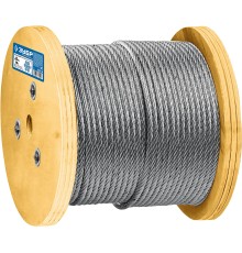 ЗУБР DIN 3066, свивка 6 х 37 + IWR, 8 мм, L 80 м, грузоподъемный стальной трос, Профессионал (30417-08) ЗУБР DIN 3066, свивка 6 х 37 + IWR, 8 мм, L 80 м, грузоподъемный стальной трос, Профессионал (30417-08)