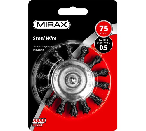 MIRAX 75 мм, щетка дисковая для дрели 35146-075 MIRAX 75 мм, щетка дисковая для дрели 35146-075