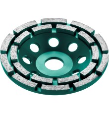 KRAFTOOL Double, d 125 мм, двухрядная алмазная шлифовальная чашка, INDUSTRIAL (33369-125)