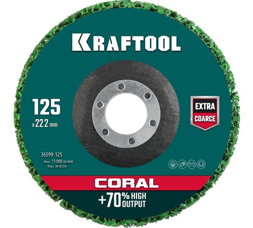 KRAFTOOL 125 х 22.2 мм, круг полимерно-шлифовальный синтетический абразивный (36599-125) KRAFTOOL 125 х 22.2 мм, круг полимерно-шлифовальный синтетический абразивный (36599-125)