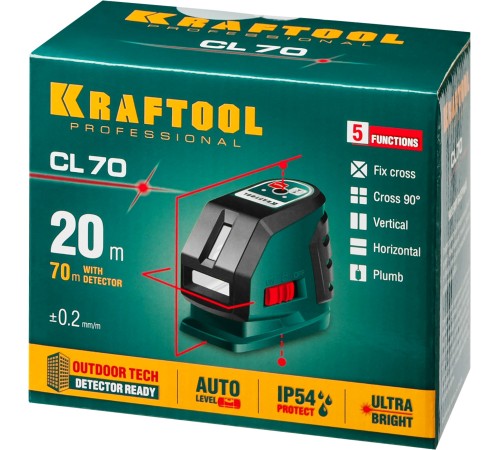 KRAFTOOL линейный лазерный нивелир CL70 34660 Professional KRAFTOOL линейный лазерный нивелир CL70 34660 Professional