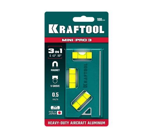 KRAFTOOL Mini-Pro 3, 100 мм, магнитный компактный уровень (34861-010)