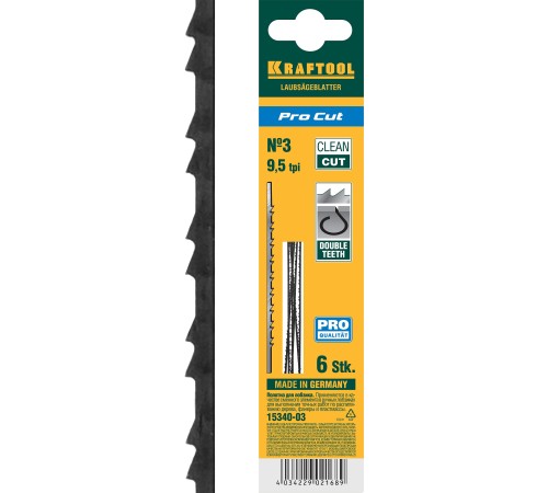 KRAFTOOL 130 мм, 6 шт., полотна для лобзика 15340-03 KRAFTOOL 130 мм, 6 шт., полотна для лобзика 15340-03