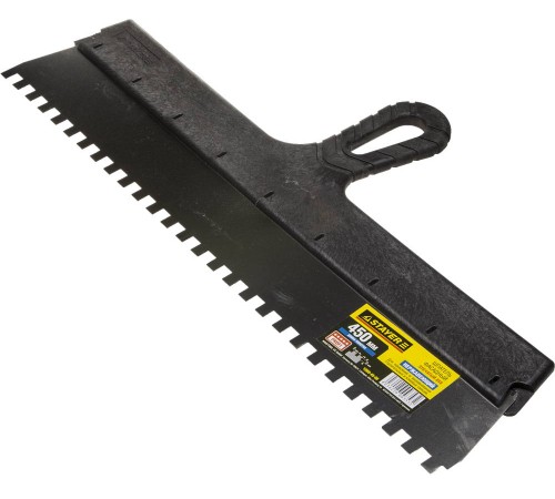 STAYER 450 мм, нержавеющая полотно, пластмассовая рукоятка, шпатель зубчатый 1009-45-08