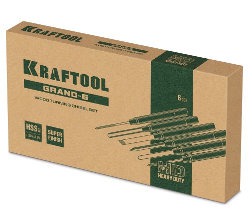 KRAFTOOL Grand-6 6 предм., набор токарных резцов по дереву (18368) KRAFTOOL Grand-6 6 предм., набор токарных резцов по дереву (18368)