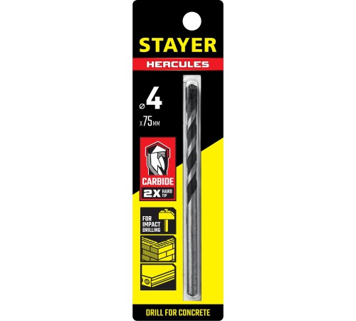 STAYER 4 x 75 мм, сверло по бетону HERCULES 2915-075-04_z01 PROFESSIONAL
