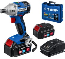 ЗУБР Т7, 20 В, 280 Н·м, 2 АКБ (4 А·ч), бесщеточный винтоверт, кейс, Профессионал (GVB-250-42)