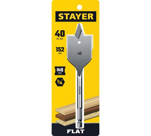 STAYER d=40 мм, сверло по дереву перовое 2950-40_z01 Master STAYER d=40 мм, сверло по дереву перовое 2950-40_z01 Master
