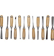 STAYER 12 предм., набор фигурных стамесок-резцов по дереву (1835-H12) STAYER 12 предм., набор фигурных стамесок-резцов по дереву (1835-H12)