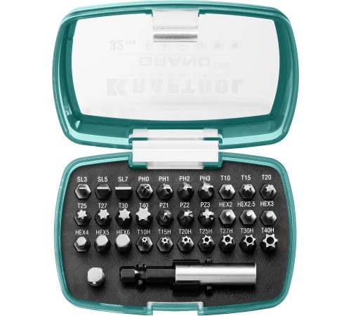 KRAFTOOL 32 шт., CrMo, набор бит с магнитным адаптером 26083-H32