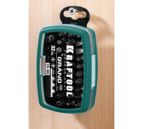 KRAFTOOL 32 шт., CrMo, набор бит с магнитным адаптером 26083-H32