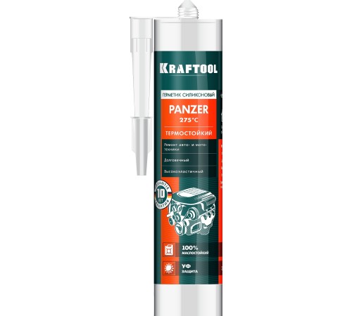 KRAFTOOL PANZER, 300 мл, черный, термостойкий силиконовый герметик (41259-4) KRAFTOOL PANZER, 300 мл, черный, термостойкий силиконовый герметик (41259-4)