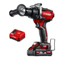 ЗУБР 20 В, 165 Н·м, 1 АКБ LMS (2 А·ч), бесщеточная дрель-шуруповерт (ДБ-165-21)