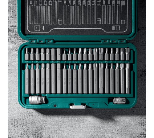 KRAFTOOL THS-42, 42 шт (HEX, TX, SPLINE) хвостовик 10 мм под квадрат 1/2″ набор специальных бит (26554) KRAFTOOL THS-42, 42 шт (HEX, TX, SPLINE) хвостовик 10 мм под квадрат 1/2″ набор специальных бит (26554)