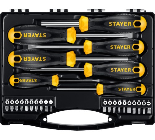 STAYER 27 шт, отвертки с магнитным наконечником 25827 STAYER 27 шт, отвертки с магнитным наконечником 25827