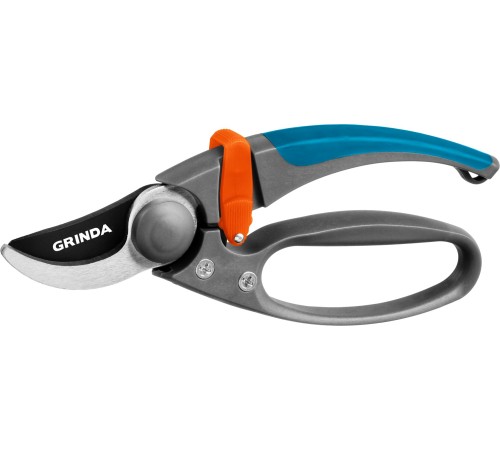 GRINDA 210 мм, с двухкомпонентными эргономичными рукоятками, с эфесом, плоскостной секатор 423457 GRINDA 210 мм, с двухкомпонентными эргономичными рукоятками, с эфесом, плоскостной секатор 423457