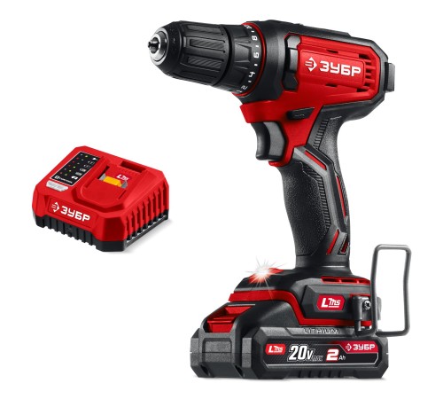 ЗУБР 20 В, 40 Н·м, 1 АКБ LMS (2 А·ч), дрель-шуруповерт (ДШ-40-21)