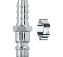 KRAFTOOL штуцер ″елочка″, 10 мм - рапид штуцер, с хомутом, переходник (06597-10)