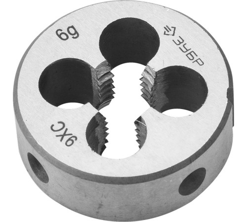 ЗУБР М10 x 1.5 мм, 9ХС, круглая ручная, плашка 4-28022-10-1.5